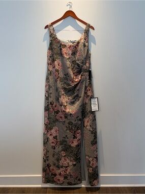 Adrianna Papell Pink Rose Floral Maxi Dress